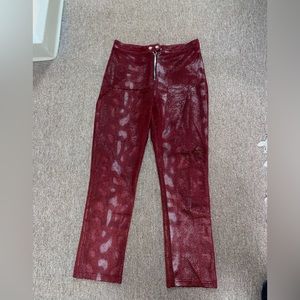 Urban Outfitters Red Faux Snakeskin Pants